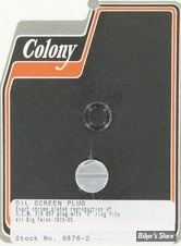 ECLATE I - PIECE N° 37 - TAMIS D'HUILE DE CARTER MOTEUR : BOUCHON OEM 657 - BIGTWIN 68/80 - TETE FENDUE - CHROME - COLONY - 9876-2