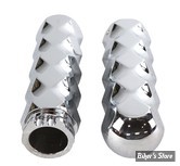 POIGNEES - V-TWIN Tedd Cycle - Billet Faceted Style Grip Set - CHROME