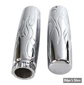 POIGNEES - V-TWIN Tedd Cycle - Billet Flame Style Grip Set - CHROME
