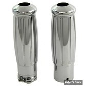 POIGNEES - V-TWIN TEDD CYCLE / WYATT GATLING - Billet Vintage Grip Set - CHROME