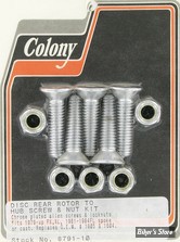 ECLATE DF - PIECE N° 03 - KIT VISSERIE DE DISQUE ARRIERE (JANTE A RAYONS OU  MOULEE) - OEM 1605 / 1604 - FRAISEE - CHROME - 8791-10