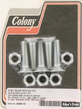 ECLATE DF - PIECE N° 03 - KIT VISSERIE DE DISQUE ARRIERE (JANTE A RAYONS OU  MOULEE) - OEM 1605 / 1604 - FRAISEE - ZINGUÉ - 3449-10