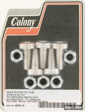 ECLATE DF - PIECE N° 03 - KIT VISSERIE DE DISQUE ARRIERE (JANTE A RAYONS) - OEM 43567-92 / 7778 - BOMBEE / TORX - ZINC - 3270-10