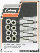 ECLATE H - PIECE N° 30 / 31 - KIT DE VISSERIE - TAMBOUR DE FREIN  SPORTSTER 52/78 - OEM 7725 / 3970B - ZINC - 8812-16