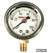 MANO DE PRESSION D'HUILE - FEULING - CORPS : CHROME / FOND : BLANC - EMBOUT : LAITON BAS - 1" 1/2 - 1/8" NPT - 9040