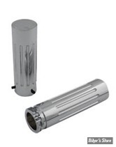 POIGNEES - V-TWIN TEDD CYCLE / WYATT GATLING - Billet Milled Groove Style Grip Set - CHROME