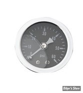 MANO DE PRESSION D'HUILE -  60 PSI - CUSTOM CHROME - ECRAN CARBON