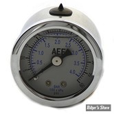 MANO DE PRESSION D'HUILE -  60 PSI - V-TWIN - 0 À 60 PSI - AEE - CORPS : CHROME / FACE : BLANC