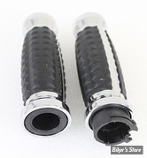 POIGNEES - V-TWIN TEDD CYCLE / WYATT GATLING - Alligator Style Grip SeT - CHROME