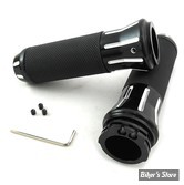 POIGNEES - V-TWIN TEDD CYCLE / WYATT GATLING - Black Grip Set with Black End Caps- NOIR