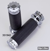 POIGNÉES - ZODIAC - TIRAGE PAR CÂBLES HD 82UP / 1" - TORNADO II - TURBO / CHROME - CAOURCHOUC NOIR