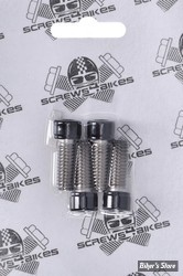 VISSERIE DE PLATINE DE RISERS - BIGTWIN 00UP - SCREWS4BIKES - INOX / NOIR BRILLANT - LK.HD.2.sw