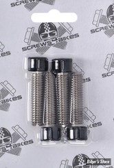 VISSERIE DE PLATINE DE RISERS - OEM 4350A - 3/8-16 X 1-1/2" UNC - SCREWS4BIKES - INOX / NOIR BRILLANT - LK.HD.1.sw
