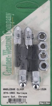 VISSERIE DE PLATINE DE RISERS - OEM 00000-00 - 5/16 x 18 UNC and 5/16 x 24 UNF X 44MM - GARDNER WESCOTT - ACORN - CHROME