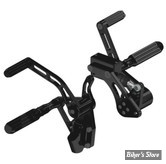 - COMMANDES AVANCEES - SOFTAIL 84/99  - RICK'S - BILLET ALUMINIUM - LONGUEUR :+ 2" -  REPOSES PIEDS : AK4.7 - GROOVED - NOIR - 50-2000099-3