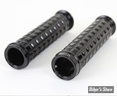 POIGNEES - V-TWIN TEDD CYCLE - Grained Style Handlebar Grip Set - NOIR