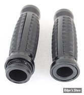 POIGNEES - V-TWIN TEDD CYCLE / WYATT GATLING - Alligator Style Throttle By Wire Grip Set - NOIR