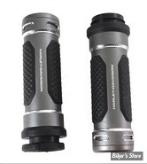 POIGNEES - V-TWIN TEDD CYCLE - OEM 56100545 - Throttle By Wire NYC Style Grip Set - GRAPHITE