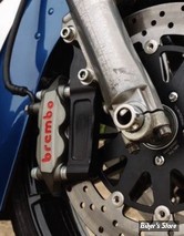 SUPPORT D ETRIER RADIAL 108MM COTÉ D & G - FRONT RADIAL BRAKE BRACKET 2000-17 HARLEY STOCK ROTOR 00/17 - COTÉ : DROIT OU GAUCHE - NOIR - 116-0072