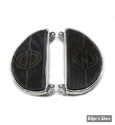 ECLATE IE - PIECE N° 02 - KIT MARCHE PIEDS - OEM 50603-40 / 50603-40T - Half Moon Footboard Set - CHROME - LOGO HD