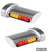 CLIGNOS DE SABRE - HEINZ BIKES - Winglets Turn Signal - 3 FONCTIONS - CHROME SATIN