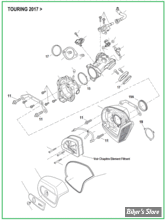  PIÈCE N° 00 - ECLATE DES PIECES DE CORPS D'INJECTION - TOURING Milwaukee Eight 2017UP