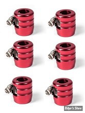 COLLIER POUR DURITE DE : 1/4" > 5/16" - GROOVED / RAINURE - ROUGE - PAQUET DE 6