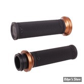 - POIGNEES -  ODI - RUFFIAN V-TWIN LOCK-ON™ GRIP SET - TIRAGE ELECTRONIQUE - CAOUTCHOUC : NOIR / COLLIER : BRONZE - V30HTWB-Z
