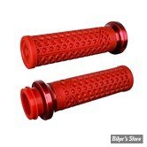 POIGNEES - ODI - VANS V-TWIN LOCK-ON™ GRIP SET - CAOUTCHOUC : ROUGE FONCE / COLLIER : ROUGE - V31VHCWDR-R