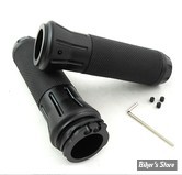 POIGNEES - V-TWIN TEDD CYCLE / WYATT GATLING - Black Grip Set with Black End Caps - NOIR