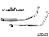 ECHAPPEMENT - PAUGHCO - FXR 84/94 - STAGGERED DUALS - SUPER SLASH CUT MUFFLERS  - 38" - PAUGHCO - CHROME - 731-2M