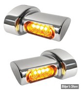 CLIGNOS DE SABRE - HEINZ BIKES - Winglets MICRO SMD Turn Signal - 1 FONCTION CLIGNOTANT - CHROME SATIN