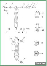 ECLATE M - PIECE N° 00 - PIECES ET FIXATIONS D'AMORTISSEURS - SPORTSTER 91/03