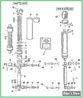 ECLATE M - PIECE N° 00 - PIECES ET FIXATIONS D'AMORTISSEURS - SPORTSTER 56/74