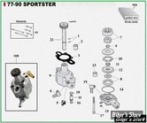  ECLATE K - PIECE N° 00 - ECLATE PIECES DE POMPE A HUILE - SPORTSTER 77/90