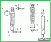 ECLATE M - PIECE N° 00 - PIECES ET FIXATIONS D'AMORTISSEURS - SPORTSTER 86/90