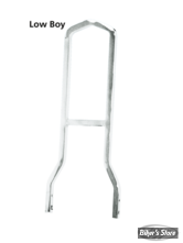 MONTANT DE SISSY BAR - LARGEUR : 8"3/4 / 22.20 CM - ZODIAC DETACHABLE - LOWBOY - HAUTEUR : 41cm - CHROME