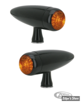 CLIGNOTANT A LEDS - MICRO BULLET / CLIGNOS TORPEDO - LED / CABOCHON ORANGE - CORPS : NOIR