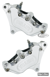 ETRIER HARRISON BILLET - AVANT - ORIGINAL SERIE - 4 PISTONS - SOFTAIL / DYNA / FXR / SPORTSTER / TOURING 84/99 - POLI - LA PAIRE