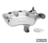 ETRIER HARRISON BILLET - AVANT - 6 PISTONS - SLIMLINE - SOFTAIL / DYNA / SPORTSTER / TOURING / V-ROD 00UP - COTE DROIT - POLI