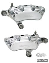 ETRIER HARRISON BILLET - AVANT - 6 PISTONS - SLIMLINE - SOFTAIL / DYNA / FXR / SPORTSTER / TOURING 84/99 - LA PAIRE - POLI