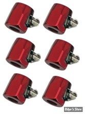 COLLIER POUR DURITE DE : 3/8" - HEXAGONAL - 3/8" - ROUGE - PAQUET DE 6