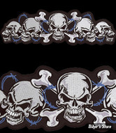 ECUSSON/PATCH - LETHAL THREAT - LT STRING OF SKULLS PATCH - TAILLE : 12.3 " x 3.5 " ( 31.24 cm x 8.89 cm )