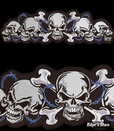 ECUSSON/PATCH - LETHAL THREAT - LT STRING OF SKULLS PATCH - TAILLE : 12.3 " x 3.5 " ( 31.24 cm x 8.89 cm )