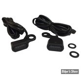 1 - CLIGNOS DRAG SPECIALTIES - LED Handlebar Marker Lights - SOFTAIL 00/14 / DYNA 99/17 / SPORTSTER 96/03 - CORPS : NOIR / CABOCHON : FUME - L22-0230MBMENU