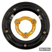 ECLATE I - PIECE N° 25A - COUVERCLE D EMBRAYAGE - TOURING  FLHTCUL/FLHTKL 17UP - TRASK - AVEC POWER PLATE - FINITION : NOIR / POWER PLATE : JAUNE - TM-0051-BK-GD