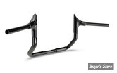 GUIDON 32mm SUR RISERS 25.40MM - HAUTEUR : 25.40CM / 10" - ZARD - BULL HANDLEBAR - 32MM / 1"1/4 - FLHX 23UP - NOIR BRILLANT - ZHD110F100-BL