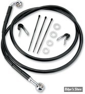 DURITE DE FREIN AVANT - SOFTAIL DYNA FXDWG 93/05 / SOFTAIL FXST 84/99 - LONGUEUR : +2 " (124CM / 48"7/8) - OEM 45206-97 / B - INOX / NOIR - 640115-2BLK