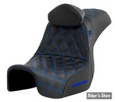 -  SELLE SADDLEMAN - DYNA 06/17 - SEAT PRO SERIE SDC GRIPPER - AVEC DOSSIER PILOTE - DOUBLE DIAMOND - NOIR  / COUTURES BLEU - SC80604BLURT