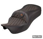 SELLE DUO SADDLEMEN - ROADSOFA KING LATTICE STITCH - TOURING 08/25 - NOIR/COUTURES ORANGE - 808-07B-182S03